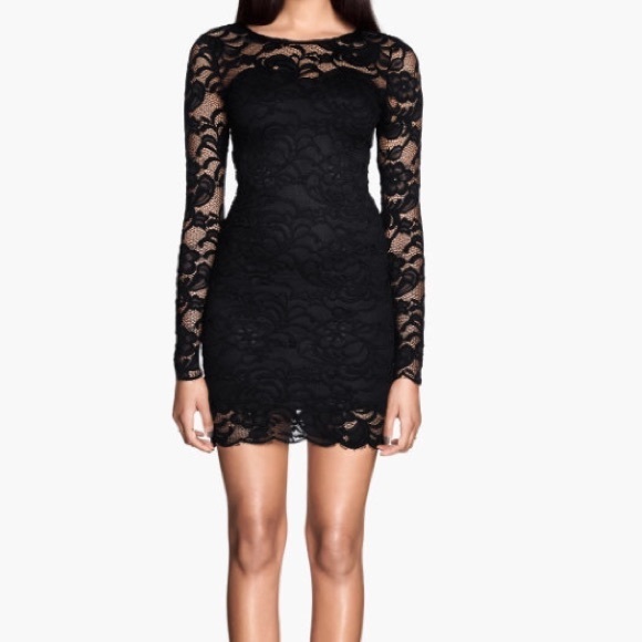 long sleeve lace mini dress
